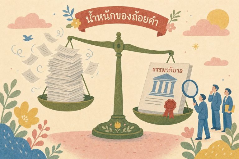 ตาชั่งเปรียบเทียบเอกสารก๊อปแปะกับหมวดธรรมาภิบาลที่ผ่านการแปลรายงานประจำปีอย่างพิถีพิถัน