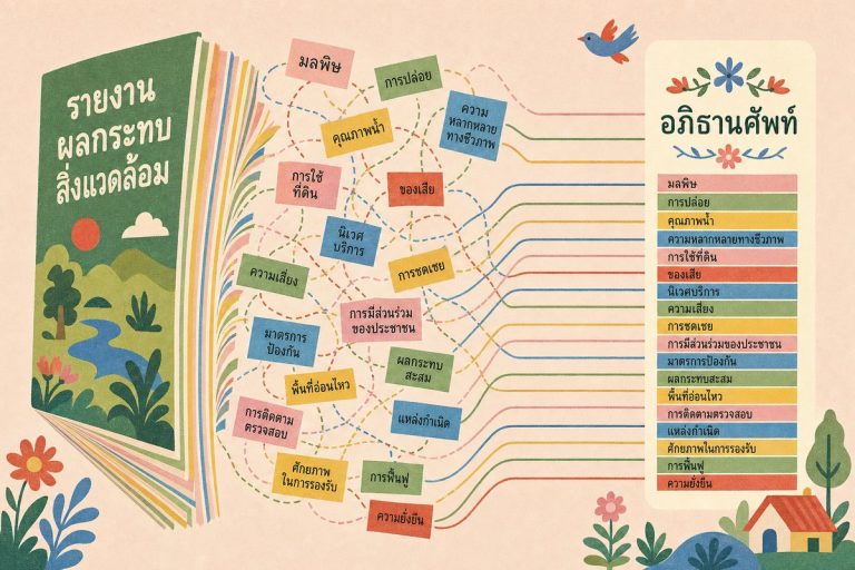 อภิธานศัพท์ช่วยคุมคำศัพท์ให้สม่ำเสมอในงานแปลรายงานประจำปีและรายงาน EIA