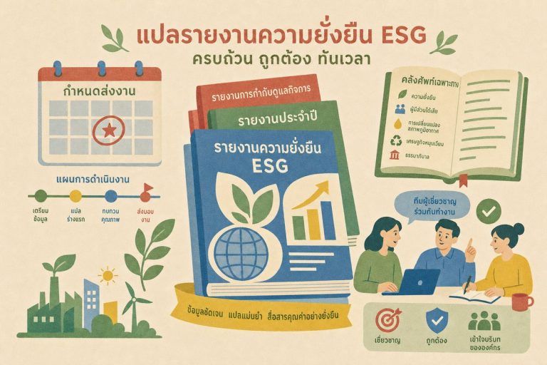 เช็กลิสต์เตรียมการแปลรายงานประจำปีและรายงานความยั่งยืน ESG ให้ทันเดดไลน์ ด้วยไทม์ไลน์ glossary และทีมผู้เชี่ยวชาญ