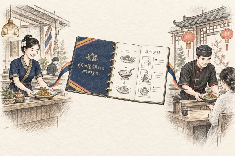 คู่มือปฏิบัติงาน SOP แปลไทย-จีน เชื่อมมาตรฐานร้านอาหารแฟรนไชส์ไทยกับสาขาในจีน