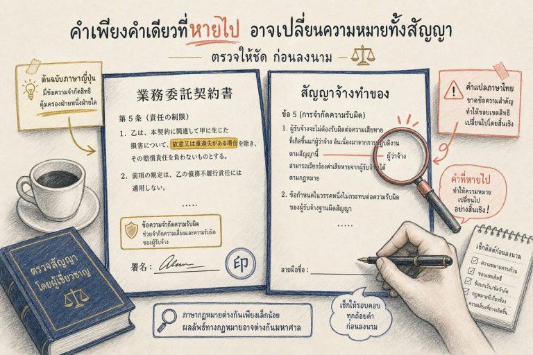 บทเรียนการแปลเอกสารกฎหมาย: คำจำกัดสิทธิในสัญญาภาษาญี่ปุ่นที่แปลตกไป ทำให้บริษัทไทยเกือบเสียเปรียบ