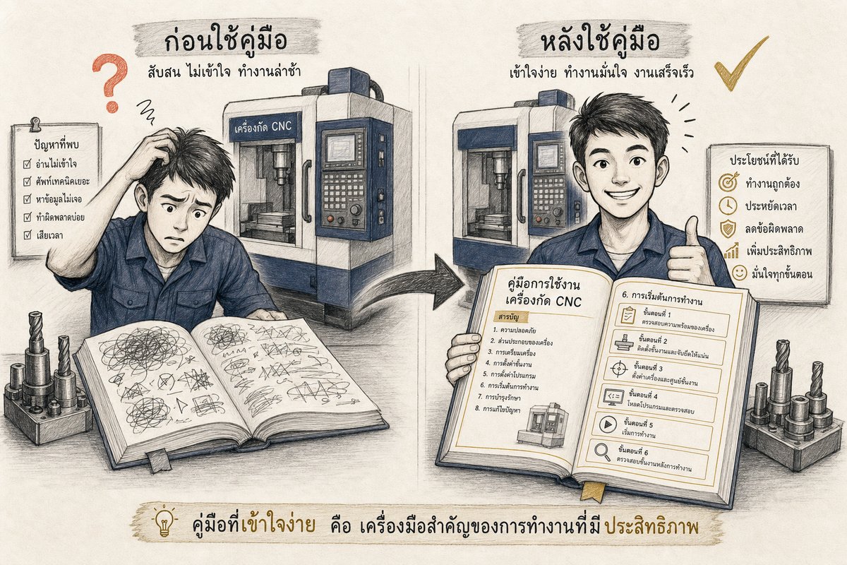 การรับแปลคู่มือเครื่องจักรจากคู่มืออ่านยากให้เป็นคู่มือภาษาไทยที่พนักงานหน้างานทำตามได้