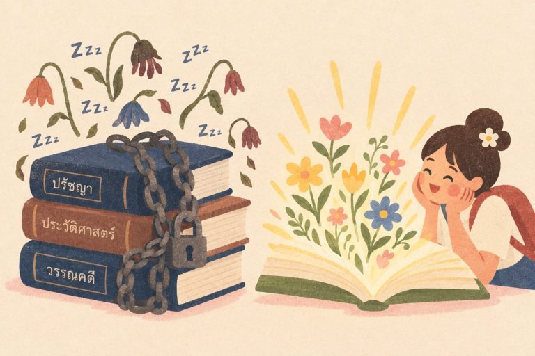 หนังสือวิชาการถูกล่ามโซ่หลับเทียบกับหนังสือแปลงานวิจัยที่อ่านเข้าใจง่ายและมีชีวิตชีวา