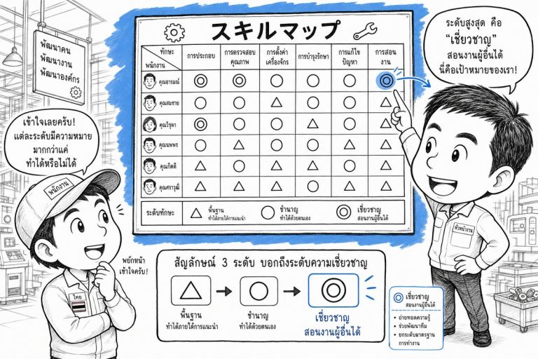 การแปลเอกสารโรงงาน Skill Map ประเมินทักษะพนักงาน โดยรักษาความหมายของแต่ละระดับความชำนาญตามวัฒนธรรม Monozukuri ของญี่ปุ่น